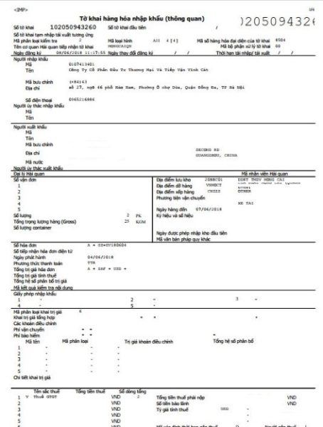 kê khai hải quan điện tử